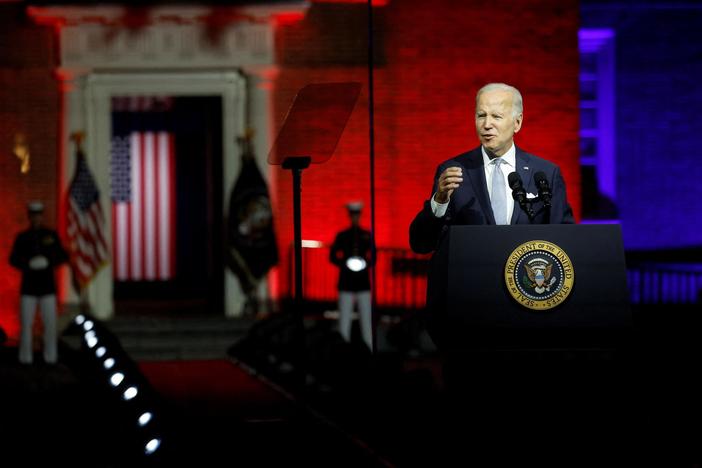 Biden accuses Trump and his supporters of undermining the nation's democratic values