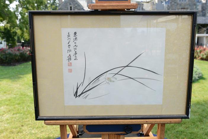 Appraisal: 1969 Zhang Daiqin Cymbidium Orchid Ink Painting