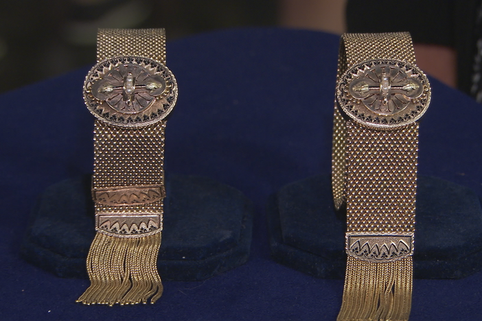 Appraisal: Victorian Gold Garter Bracelets, ca. 1870
