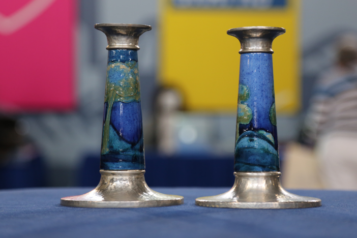 Appraisal: Liberty & Co. & Moorcroft Candlesticks, ca. 1930, from Green Bay Hour 1