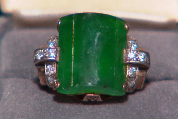 Appraisal: Chinese Jadeite & Diamond Ring, from Spokane Hour 2.