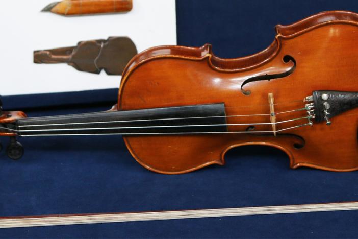 Appraisal: Nicholas Heinz Violin Group & French Bow, from Omaha Hr 1.