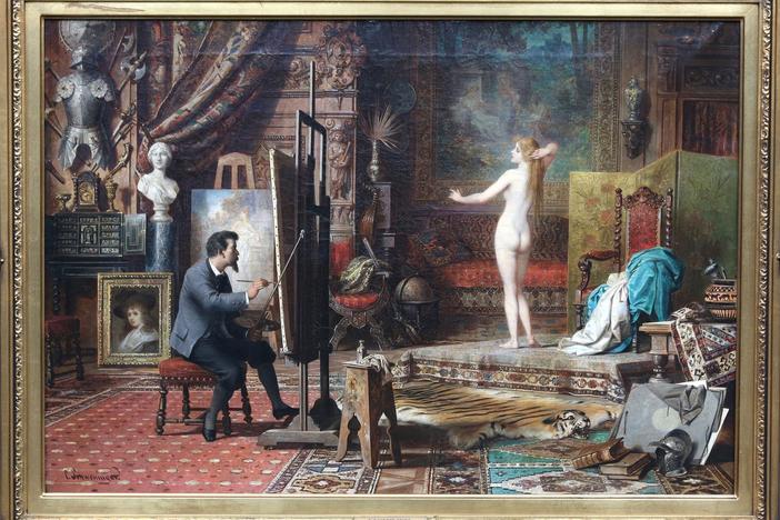Appraisal: Carl Schweninger "The Artist's Studio" Oil, ca. 1850, in Harrisburg Hour 2.
