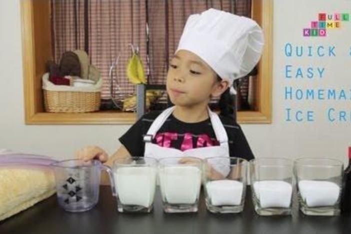 Make any flavor of ice cream in just 30 minutes with Mya, the Full-Time Kid!