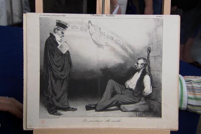 Appraisal: 1834 Daumier Lithograph Print, from Junk in the Trunk 5, Hour 1.