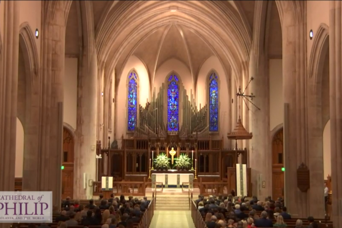 Gov. Kemp attends a prayer service at the Cathedral of St. Philip on his Inauguration Day.