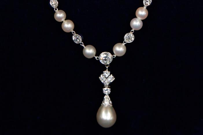 Appraisal: Tiffany & Co. Natural Pearl & Diamond Necklace, ca. 1909, from Boston Hour 3.