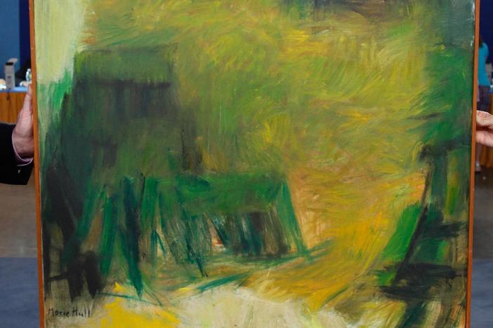 Appraisal: Marie Hull "Yellow Hill" Oil Painting, ca. 1960, from Boston Hour 3.