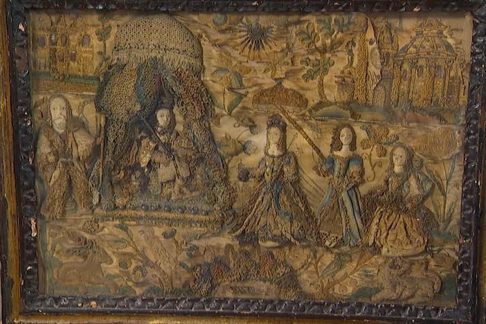 Appraisal: English Stumpwork Embroidery, ca. 1660, from Little Rock Hr 1.