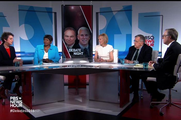 Gwen Ifill and Judy Woodruff speak with Mark Shields, Michael Gerson and Amy Walter.