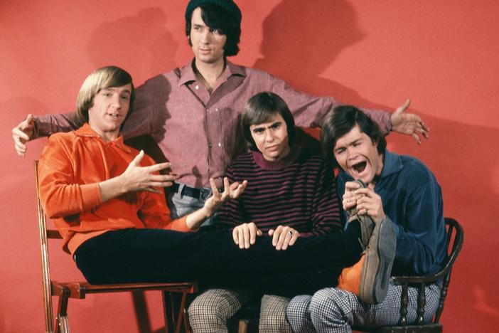 Nesmith with his bandmates Davy Jones, Mickey Dolenz and Peter Tork, photographed in Los Angeles in 1967