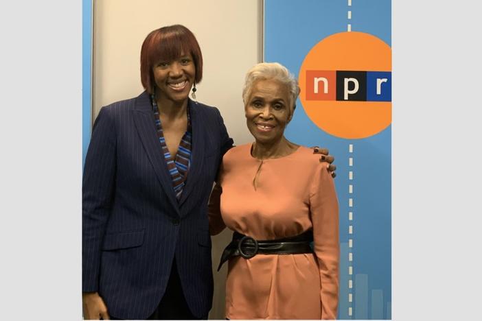 Trailblazing journalist Dorothy Butler Gilliam pictured with "Morning Edition" host Leah Fleming.