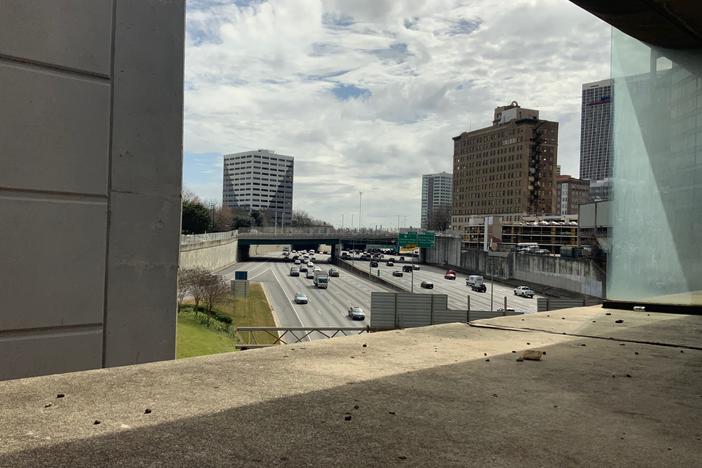 The view over I-75 in Atlanta where the proposed Stitch project would happen.