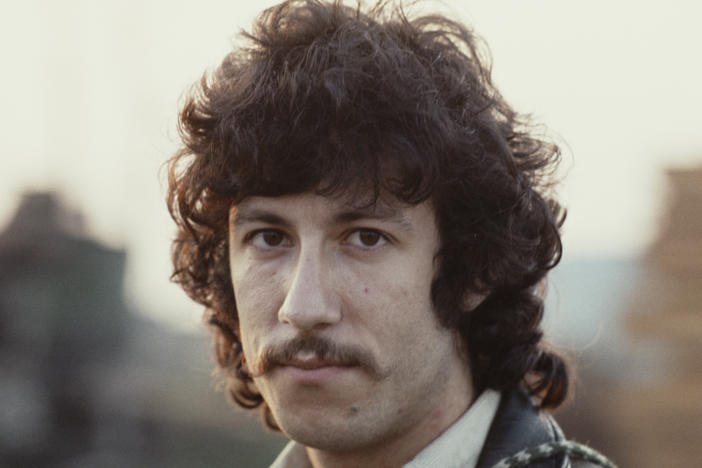A portrait of Peter Green, guitarist and co-founder of rock band Fleetwood Mac, c. 1968.
