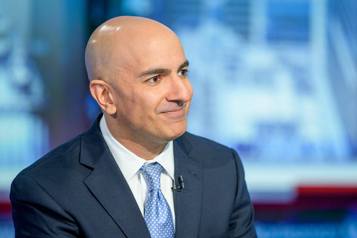 Minneapolis Federal Reserve Bank President Neel Kashkari visits "Maria Bartiromo's Wall Street" at Fox Business Network Studios on October 11, 2019. Kashkari is calling for a return to mandated lockdowns in every state for up to six weeks in an effort to save both lives and the economy in response to COVID-19.