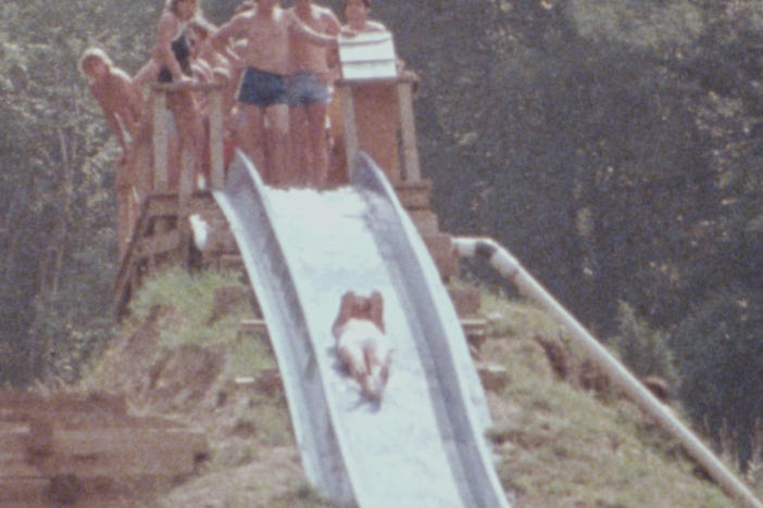 Grainy footage of kids getting ready to fly down dangerous rides is the most striking image in the documentary <em>Class Action Park</em>.