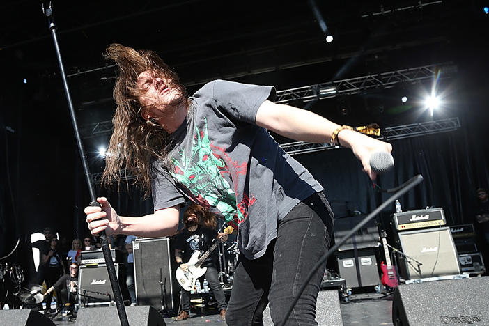 Riley Gale, performing with Power Trip on Nov. 8, 2015 in Austin, Texas.