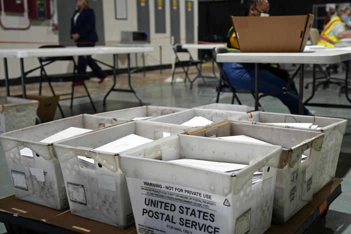 Workers prepare absentee ballots for mailing Thursday at the Wake County Board of Elections in Raleigh. Other states will soon follow North Carolina in sending out ballots as the general election voting season gets underway.
