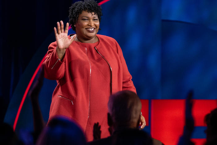 Stacey Abrams speaks at TEDWomen 2018: Showing Up, November 28-30, 2018, Palm Springs, California. Photo: Marla Aufmuth / TED