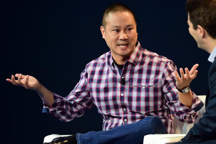 Former Zappos CEO Tony Hsieh, pictured at a 2015 event in Laguna Beach, Calif, died Friday at the age of 46.