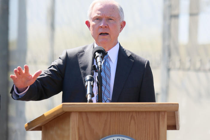 Then-Attorney General Jeff Sessions visits California in April 2017. Department of Justice Inspector General Michael  Horowitz has released a critical review of Sessions' 2018 zero tolerance policy on people trying to cross the Southwest border.