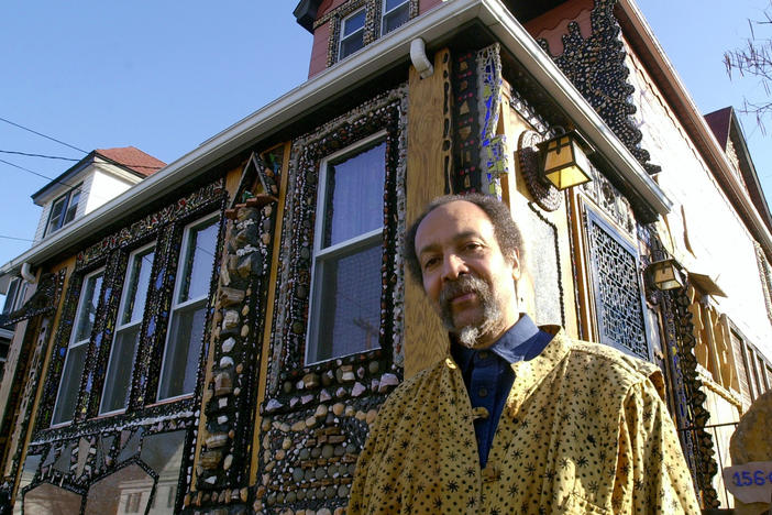 Milford Graves, circa 2000, in front of his house in South Jamaica, Queens, N.Y.