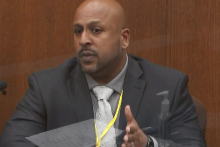 Senior Special Agent James Reyerson of the Minnesota Bureau of Criminal Apprehension testifies Wednesday at the trial of former police officer Derek Chauvin in the death of George Floyd.