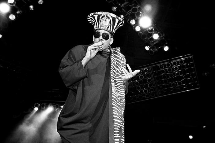 Digital Underground, led by Shock G, shown here in 1990, was one of the early rap groups to follow the example — in sound and energy — set by George Clinton and Parliament Funkadelic.