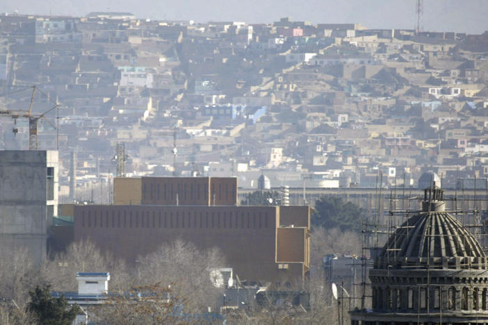 A general view of the U.S. Embassy in Kabul in 2013. The State Department announced Tuesday "the departure from U.S. Embassy Kabul of U.S. government employees whose functions can be performed elsewhere."