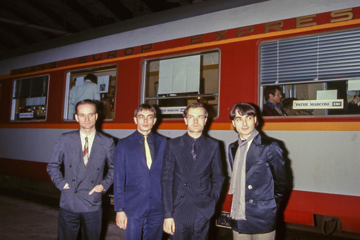 Kraftwerk, photographed in 1977. From left: Florian Schneider, Karl Bartos, Ralf Hütter and Wolfgang Flür.
