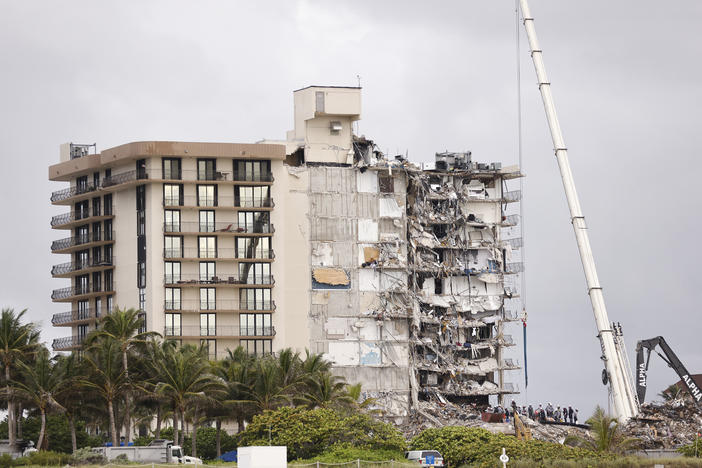 Search and rescue teams continue to look for survivors and remains this week in the partially collapsed 12-story Champlain Towers South condo building in Surfside, Fla.