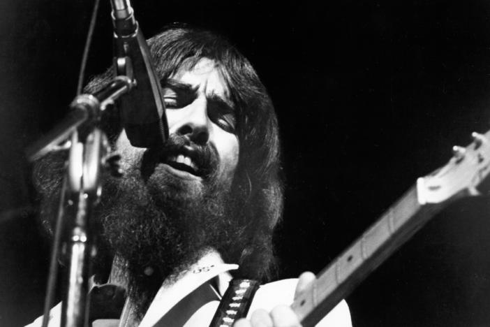 George Harrison performs at the Concert for Bangladesh, held at Madison Square Garden on August 1, 1971 in New York City. Asked why he joined in organizing the event, he said, "Because I was asked by a friend if I'd help, that's all."