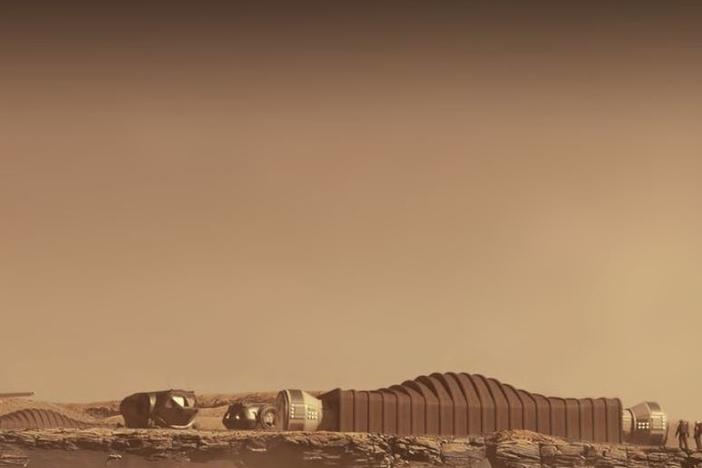 A conceptual rendering of Mars Dune Alpha on Mars. NASA is seeking applicants for a "one-year analog mission in a habitat to simulate life on a distant world" to live in a 1,700-square-foot habitat with three other people on Earth.