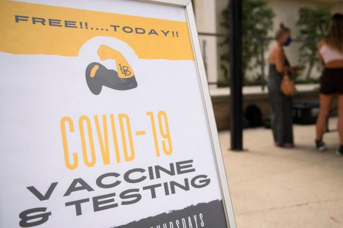 The city of Long Beach sets up COVID-19 vaccination and testing site at the California State University, Long Beach. More than 800 colleges and universities have now adopted COVID-19 vaccination requirements for their students and staff to be able to return to campus.