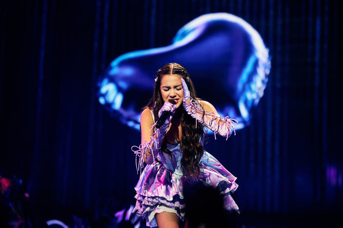 Olivia Rodrigo performs "good 4 u" during the MTV Video Music Awards on Sept. 12, 2021.