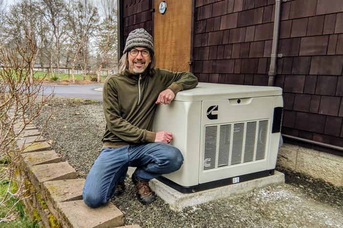 Christopher Glenn of Melrose, Ore., installed a home standby generator after a 2019 snowstorm knocked out power to his house and business for a week.