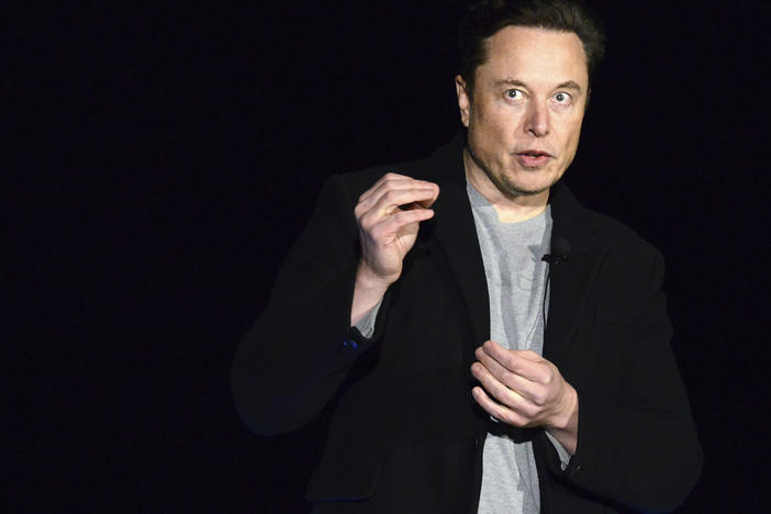 SpaceX's Elon Musk provides a Starship update Thursday near Brownsville, Texas. Musk said that the first orbital flight of Starship — the world's most powerful rocket ever built — could come in another month or two.