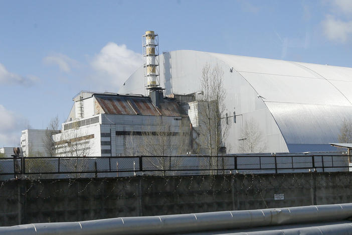 Emergency diesel generators are providing power to critical safety systems at the Chernobyl nuclear site, but they only have enough fuel for 48 hours. The site is pictured here in April 2021.