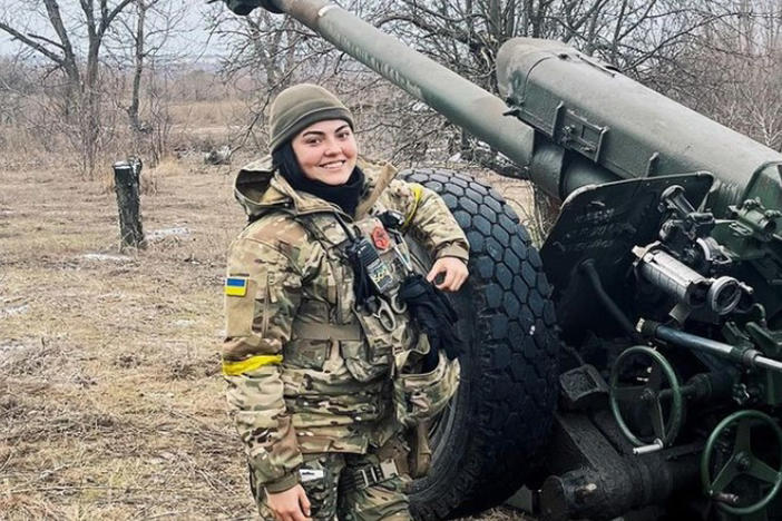 Alina Mykhailova, 27, is a veteran of the 2014 war in eastern Ukraine who now serves on the Kyiv City Council. Earlier this year, she re-enlisted in the army and says she's seeing heavy combat.