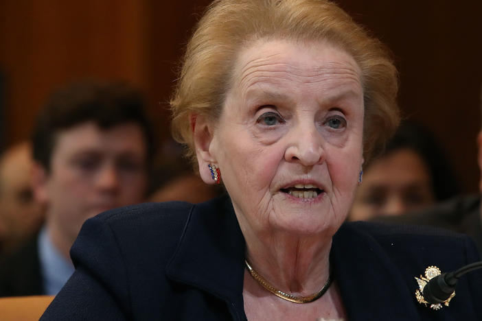 Former Secretary of State Madeleine Albright testifies during a Senate Appropriations Committee hearing on Capitol Hill in 2017 in Washington, D.C.