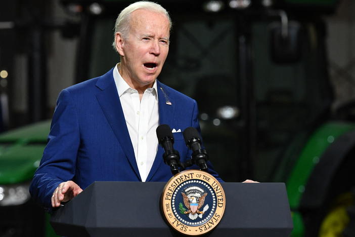 President Biden appeared to accuse Russian President Vladimir Putin of a "genocide" in Ukraine on Tuesday as he spoke in Iowa about his administration's efforts to bring down spiking fuel prices.