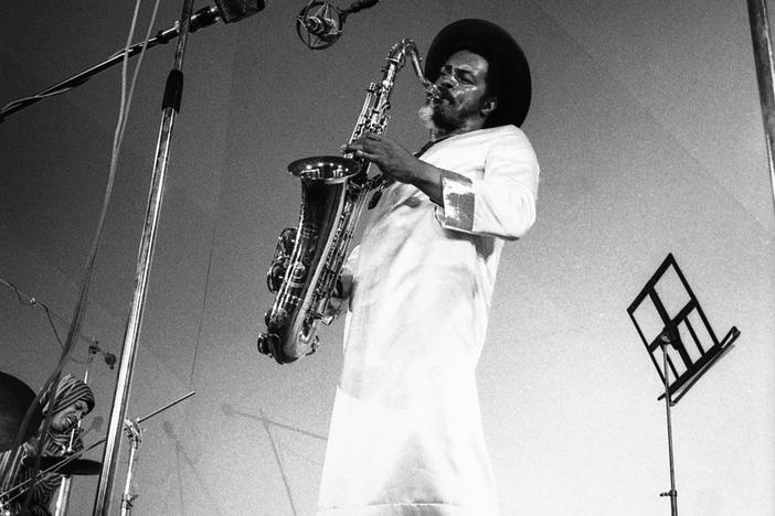 Albert Ayler performing under a geodesic dome on July 25, 1970. <em>Revelations</em> contains the full recordings from the saxophonist's two-night stint at Fondation Maeght outside Nice, France.