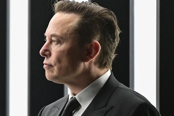 Tesla CEO Elon Musk at Tesla's "Gigafactory" in Germany.