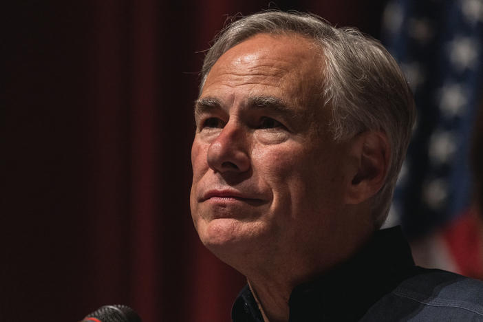 Texas Gov. Greg Abbott speaks during a press conference on May 25 in Uvalde, Texas.
