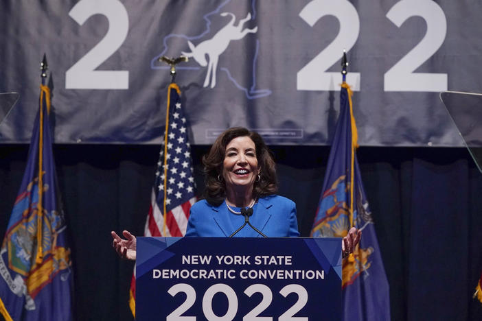 New York Gov. Kathy Hochul speaks during the New York State Democratic Convention.