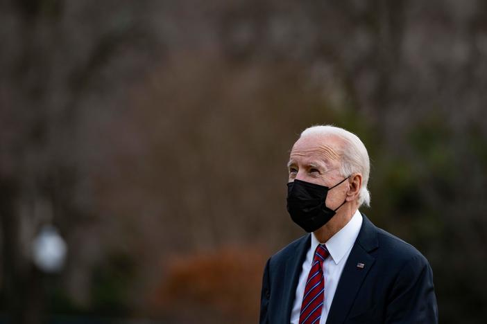 President Biden arrives at the White House on Jan. 29, 2021. On Thursday, the White House announced that Biden had tested positive for COVID-19.