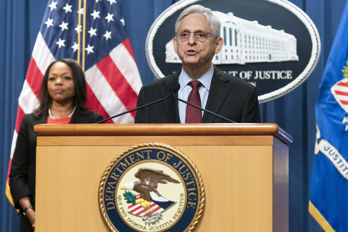 Attorney General Merrick Garland with Assistant Attorney General Kristen Clarke for the Civil Rights Division, announced civil rights charges Thursday related to the botched Louisville Police drug raid that led to the death of Breonna Taylor.