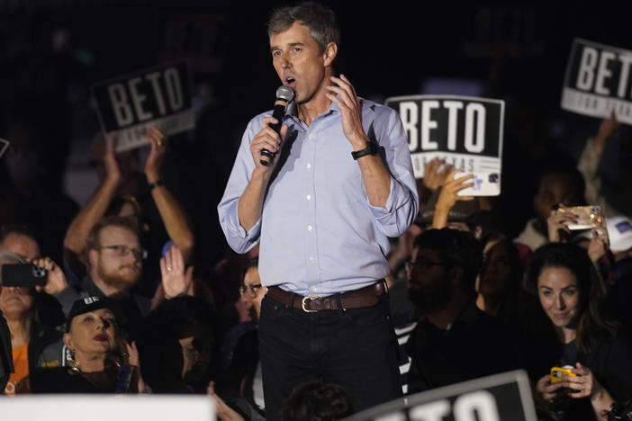 Texas Democrat and gubernatorial candidate Beto O'Rourke speaks during a campaign event in Fort Worth, Texas, Friday, Dec. 3, 2021. O'Rourke said Sunday, Aug. 28, 2022, that he had cleared his campaign schedule after receiving treatment at a San Antonio hospital for an unspecified bacterial infection.