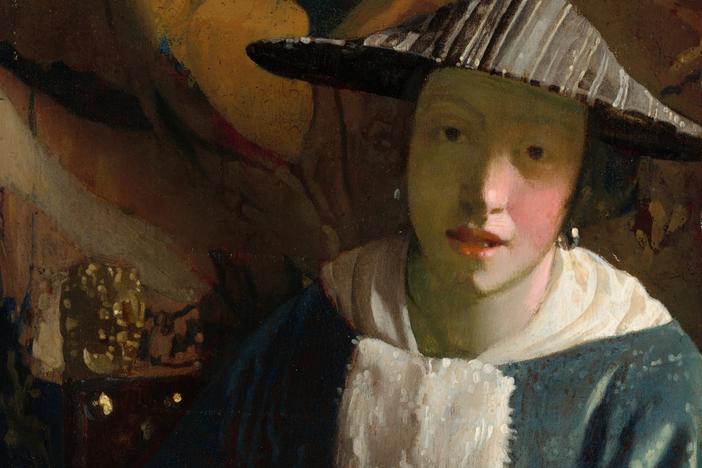 Researchers believe <em>Girl with a Flute</em> could not have been painted by Vermeer because it lacked his precision and paint application.