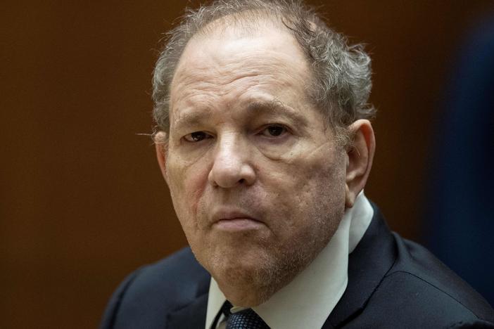 Former film producer Harvey Weinstein appears in a Los Angeles courtroom on October 4, 2022. Weinstein was extradited from New York to Los Angeles to face sex-related charges.